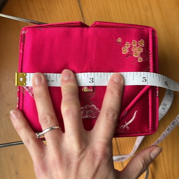 Vintage Valeria Stevens Takeaway Fabric Hot Pink Purse - Picture 13 of 13